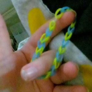 Green and blue loom bracelet